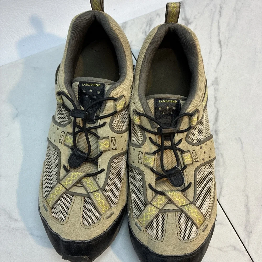 Lands' End Beige Mesh Hiking Shoes Trail Water Outdoor Gorpcore Men's 10.5D